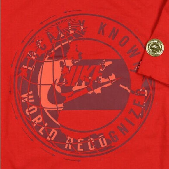 NIKE Locally Known World Recognized Shirt in Red Infrared Gold Air Max, Size XL! - Picture 2 of 7